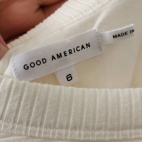 Good American Ribbed Scoop Back Bodysuit in Ivory001 - Picture 5 of 8